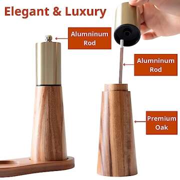 Gold Salt and Pepper Grinder Set for Stylish Kitchens