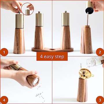 Gold Salt and Pepper Grinder Set for Stylish Kitchens