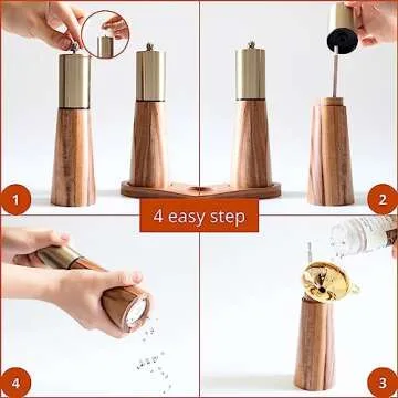 Gold Salt and Pepper Grinder Set for Stylish Kitchens