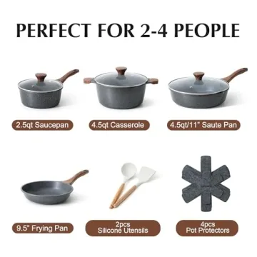 SENSARTE Nonstick Cookware Set 13-Piece with Granite
