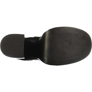 Steve Madden Women's Cobra Fashion Boot, Black Leather, 8