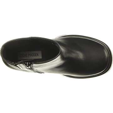 Steve Madden Women's Cobra Fashion Boot, Black Leather, 8