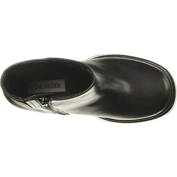 Steve Madden Women's Cobra Fashion Boot, Black Leather, 8