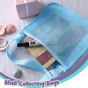 Seashell Collecting Bags Set for Beach Fun and Storage