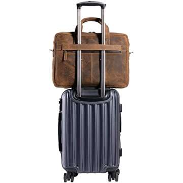 Leather briefcase 18 Inch Laptop Messenger Bags for Men and Women Best Office briefcase Satchel Bag