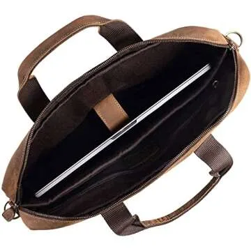 Leather briefcase 18 Inch Laptop Messenger Bags for Men and Women Best Office briefcase Satchel Bag