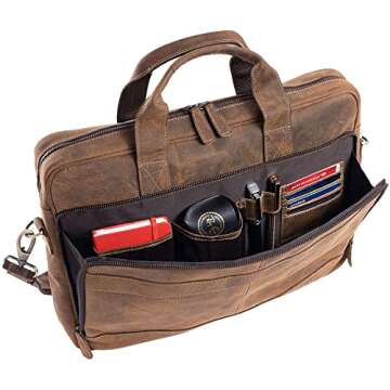 Leather briefcase 18 Inch Laptop Messenger Bags for Men and Women Best Office briefcase Satchel Bag