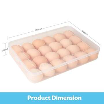 Sclvdi 2 Pack Egg Holder Container for Refrigerator,2 x 24 Deviled Egg Organizer Tray with Lid Stack...
