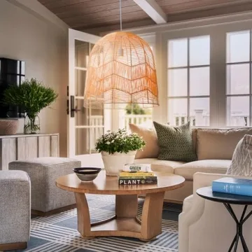 Arturesthome Rattan Pendant Light Fixture for Home Decor