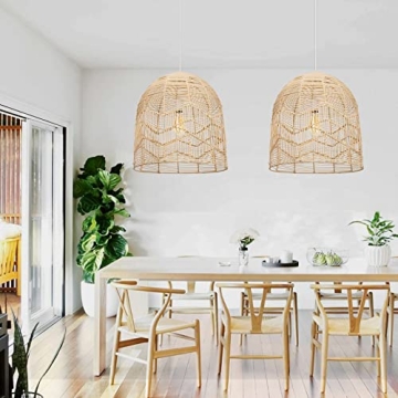 Arturesthome Rattan Pendant Light Fixture for Home Decor