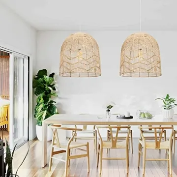 Arturesthome Rattan Pendant Light Fixture for Home Decor