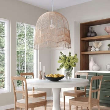 Arturesthome Rattan Pendant Light Fixture for Home Decor
