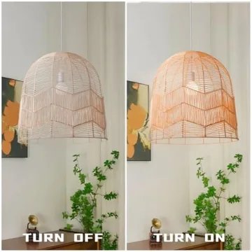 Arturesthome Rattan Pendant Light Fixture for Home Decor