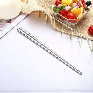 Dtdepth Stainless Steel Reusable Chopsticks - 5 Pairs - Dishwasher Safe