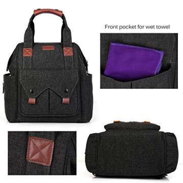 CoolBELL Baby Diaper Backpack With Insulated Pockets/S-Size Multi-functional Baby Bag/Water-resistant Travel Knapsack/Nappy Handbag Include Changing Pad And Insulated Pouch (Black)