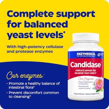Enzymedica, Candidase, Digestive Enzymes for Gentle Cleansing Support, Gut Health & Digestion, 84 Co...