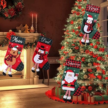 Personalized Buffalo Plaid Christmas Stockings with Name