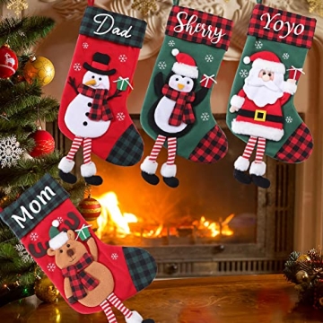 Personalized Buffalo Plaid Christmas Stockings with Name