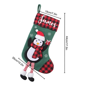 Personalized Buffalo Plaid Christmas Stockings with Name