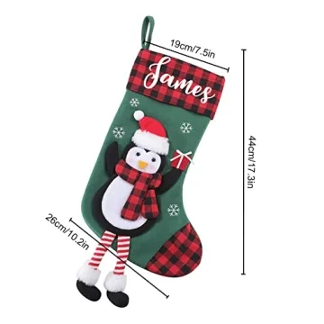 Personalized Buffalo Plaid Christmas Stockings with Name
