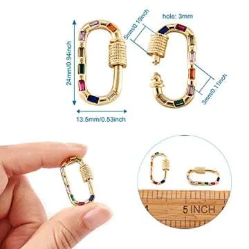 Brass Cubic Zirconia Lock Charms for DIY Jewelry