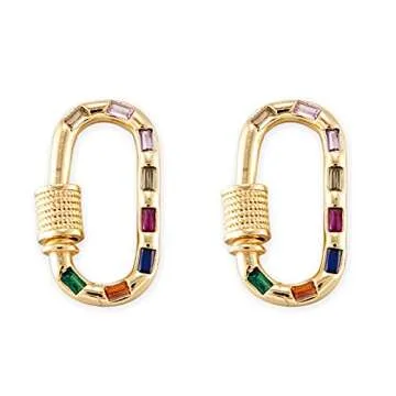 Brass Cubic Zirconia Lock Charms for DIY Jewelry