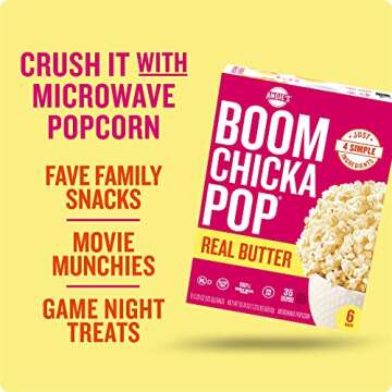 Delicious Angie's BOOMCHICKAPOP Real Butter Microwave Popcorn
