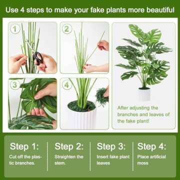 Guheake 28" Fake Plants Large, Artificial Monstera Faux Plants Indoor Tall for Floor Home Office Farmhouse Bedroom Decor