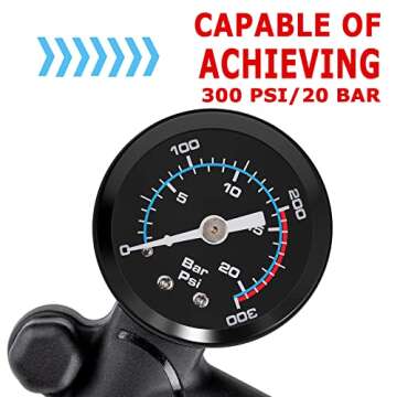 High Pressure Shock Pump - 300 Psi for Bikes and Motorcycles