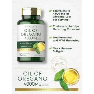 Carlyle Oregano Oil 4000mg Supplement | 150 Softgel Capsules | Contains Carvacrol | Non-GMO & Gluten Free Formula