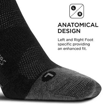 Feetures Merino 10 Cushion No Show Tab Socks - Large Old Charcoal