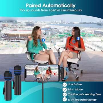 PGDLOF Wireless Lavalier Lapel Microphone for iPhone iPad - Mini Video Recording Mic for Content Creator - Clip-on Microphones for YouTube Tiktok Vlog Livestream & Podcast
