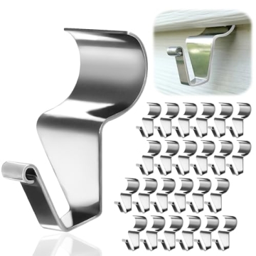 Aminigram Vinyl Siding Hooks for Hanging 12 Pack, Weatherproof-304 Stainless Steel Siding Clips, Sid...