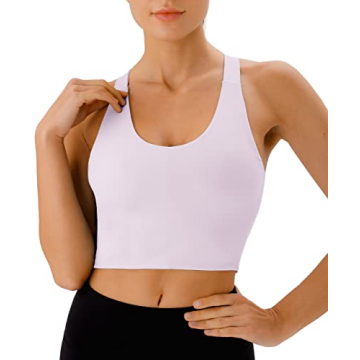 JOYSPELS Sports Bras for Women Extra Comfort Criss-Cross Back Padded Workout Tops for Women Medium Support Pink