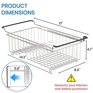TreeLen Stainless Steel Expandable Dish Drying Rack