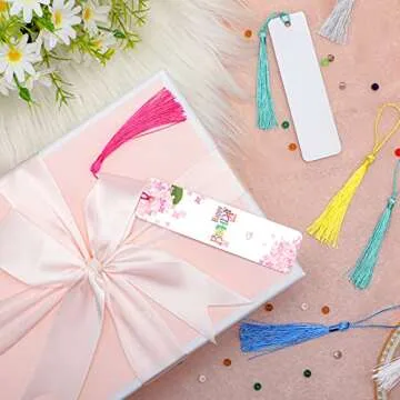 Tenare 30 Sublimation Blank Bookmarks with Colorful Tassels