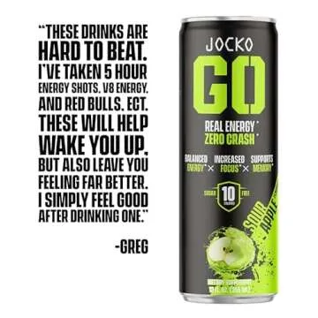 Jocko GO Energy Drink - Keto & Sugar-Free Boost - 12 Pack