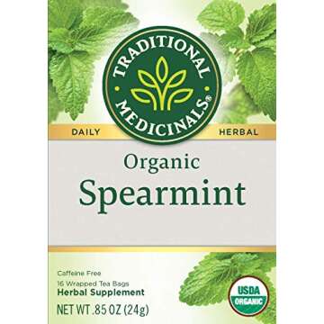 Traditional Medicinals Organic Spearmint Herbal Tea, Healthy & Refreshing, (Pack of 1) - 16 Tea Bags