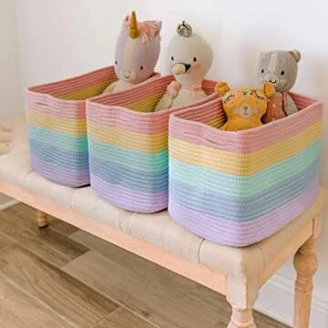 Stylish OrganiHaus Rainbow Storage Baskets Set of 3