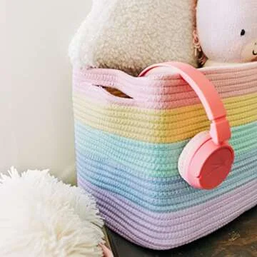 Stylish OrganiHaus Rainbow Storage Baskets Set of 3
