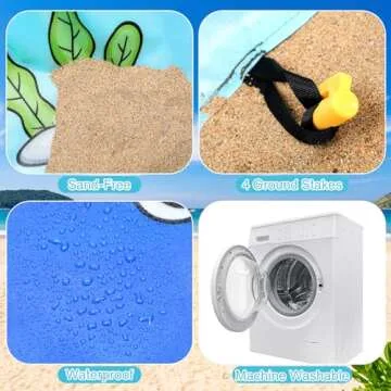 Tondiamo Beach Pool Blanket 2 in 1 Waterproof Fun