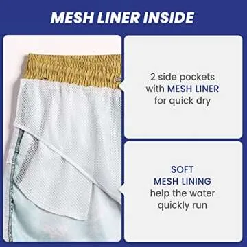 maamgic Mens Short 80s 90s Vintage Swim Trunks with Mesh Lining Quick Dry Bathing Suit Board Shorts Floral Dark Green Medium