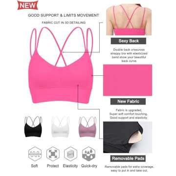 MotoRun Bralettes for Women, Strappy Sports Bra Push up Bralette Sexy Bras Rave Top
