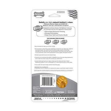 Nylabone 2 Pack of Allergen-Free Peanut Butter Flavor Comfort Hold Power Chew Bone, Giant, Dental Chew Dog Toy