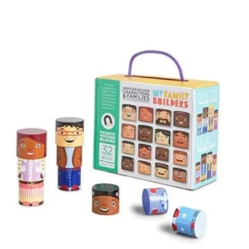 My Family Builders - 32-Piece Multiracial Family Play Set for Creating Multi-Ethnic Pretend Play Fam...