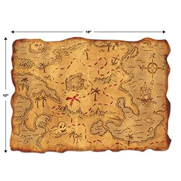 Plastic Treasure Map Party Accessory (1 count) (1/Pkg)