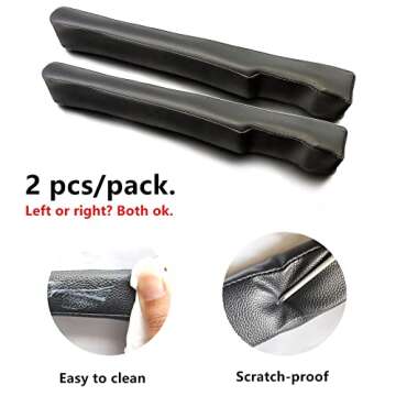 LIBRALUX Leather Seat Gap Filler Universal for Car SUV, Truck to Fill The Gap Between Seat and Console Black Crevice Plug Drop Blocker Stopper Catcher 2 Pack LB