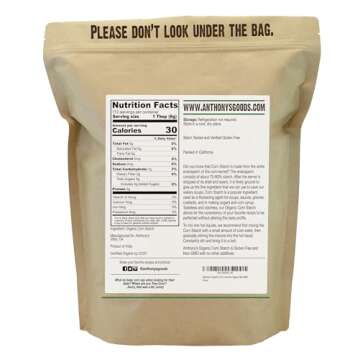 Anthony's Organic Corn Starch - Gluten-free, Vegan, Non-GMO, Versatile Thickener