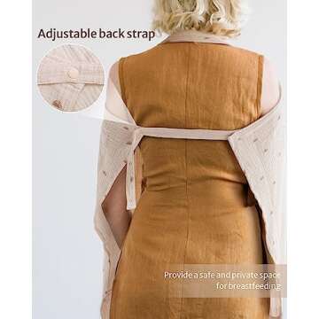 Blissful Diary Muslin Nursing Cover for Breastfeeding, Breathable Breastfeeding Cover up with Arch Neckline for Women, Nursing Apron (Rainbow)