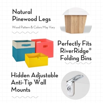 RiverRidge Kids Toy Storage Organizer for Simple Playroom Tidy Up